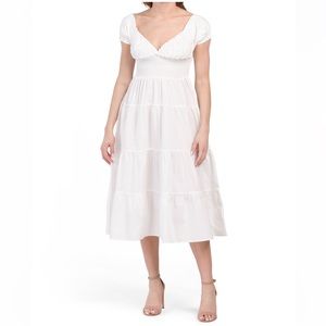 WE WORE WHAT
Puff Sleeve Smocked Midi Dress